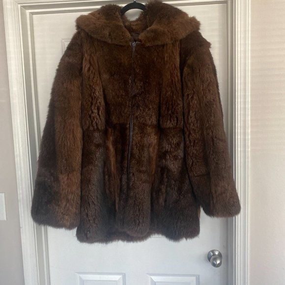 Men's XXL Brown Fur Coat - Picture 1 of 2